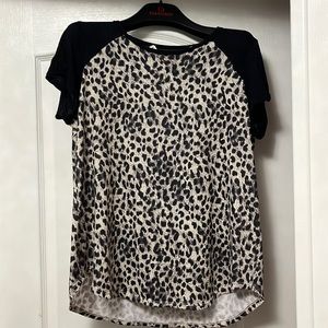 Rebecca Taylor tshirt. Leopard print.  Size Large